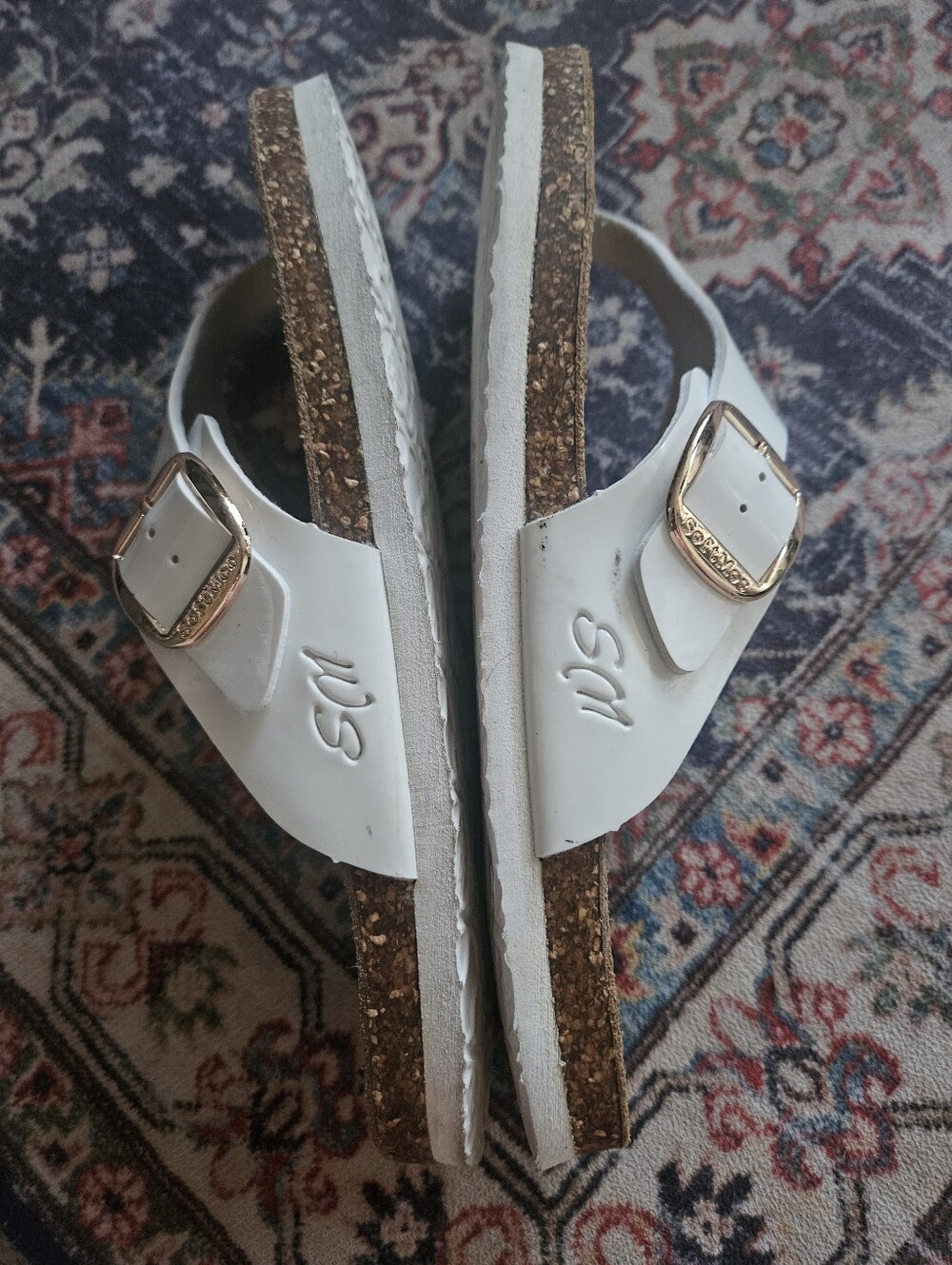 Softmoc White Cork Sandals. 10 - Picture 2 of 6